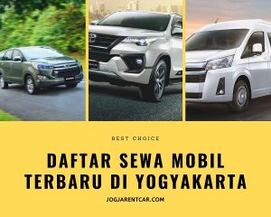 Daftar Sewa Mobil Terbaru di Yogyakarta